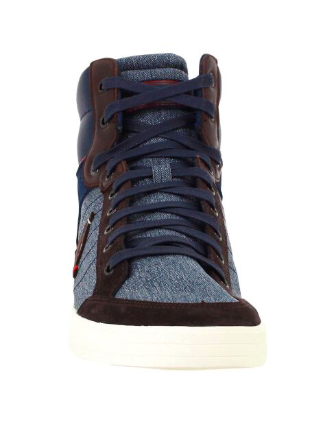 Baskets en toile & Velours de Cuir Portalet bleu/marron