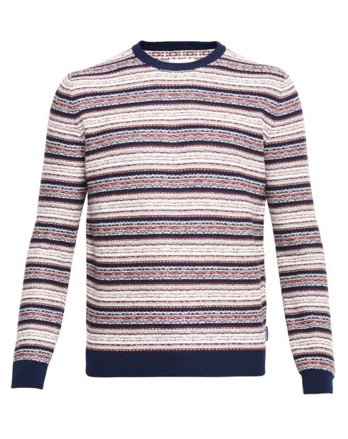 Pull 100% Laine Merinos Rodric rayé multicolore