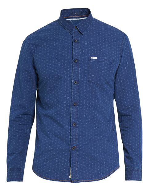 Chemise slim Fuji Micro bleu