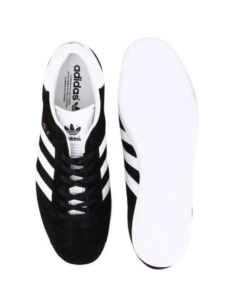 Baskets en Velours de Cuir Gazelle noir/blanc