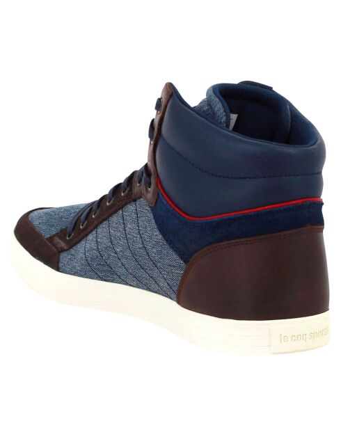 Baskets en toile & Velours de Cuir Portalet bleu/marron