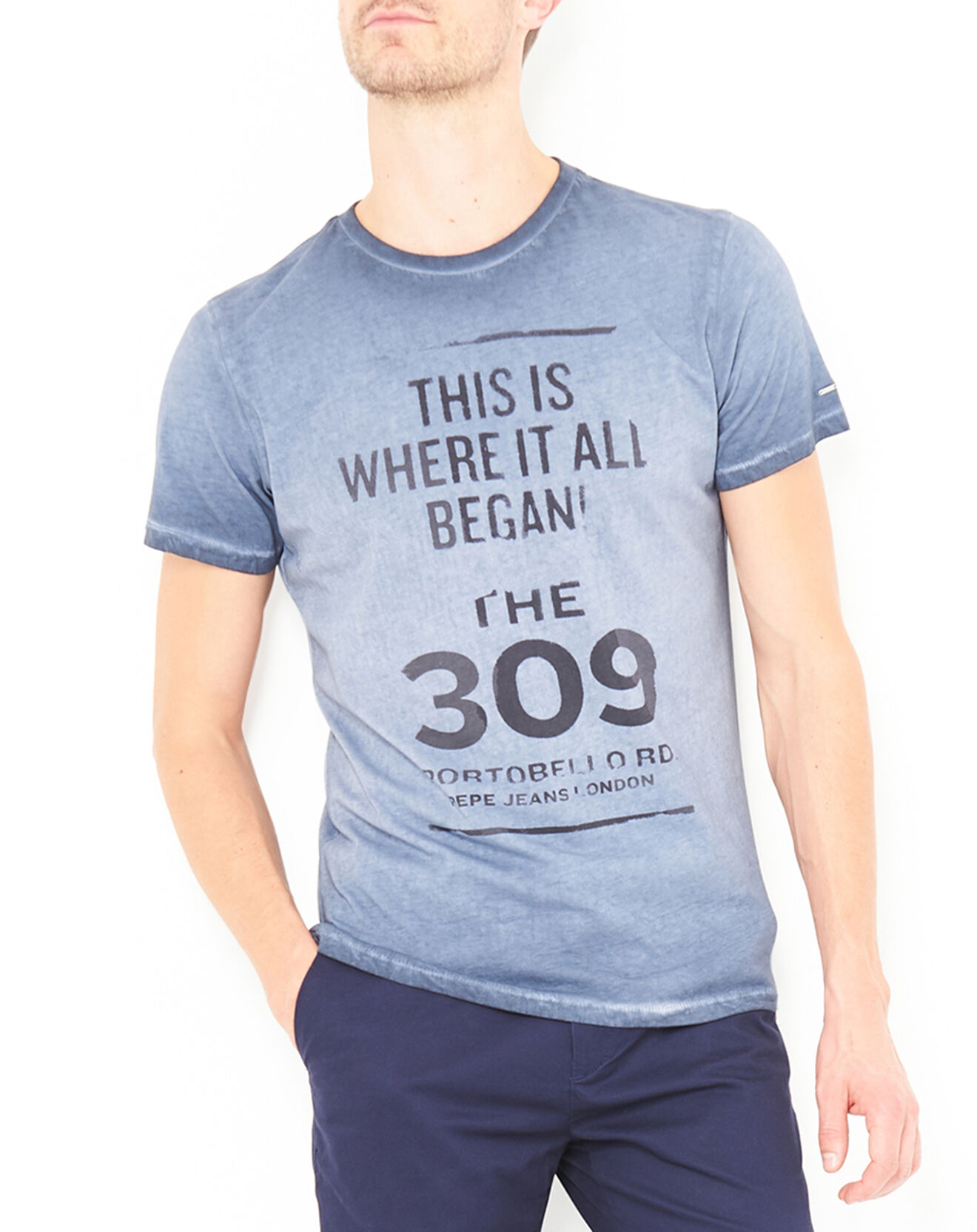T-Shirt Brick délavé bleu Vente privée Pepe Jeans BazarChic