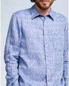 Chemise en Lin mélangé Glenh bleue