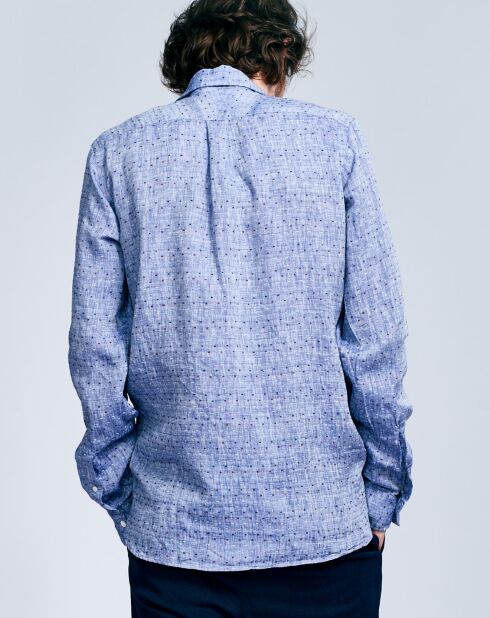 Chemise en Lin mélangé Glenh bleue