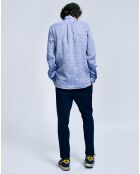 Chemise en Lin mélangé Glenh bleue