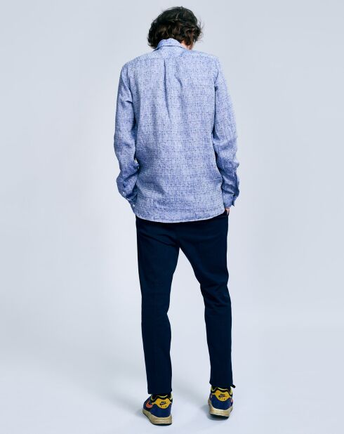 Chemise en Lin mélangé Glenh bleue