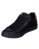 Baskets en Cuir noir/rouge