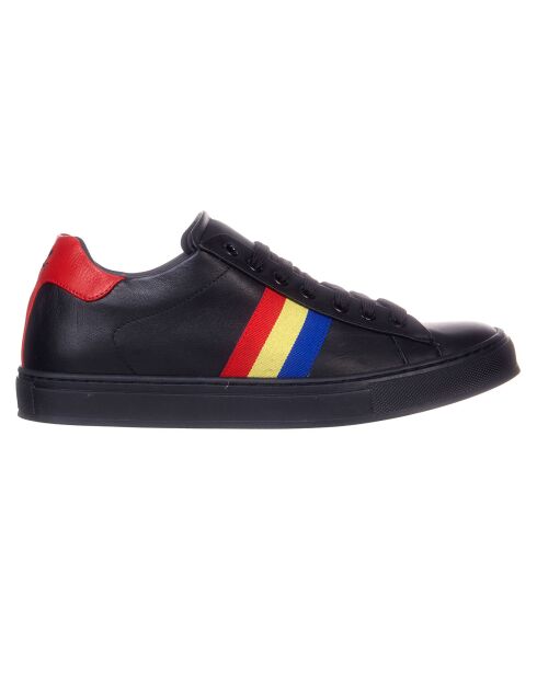 Baskets en Cuir noir/rouge