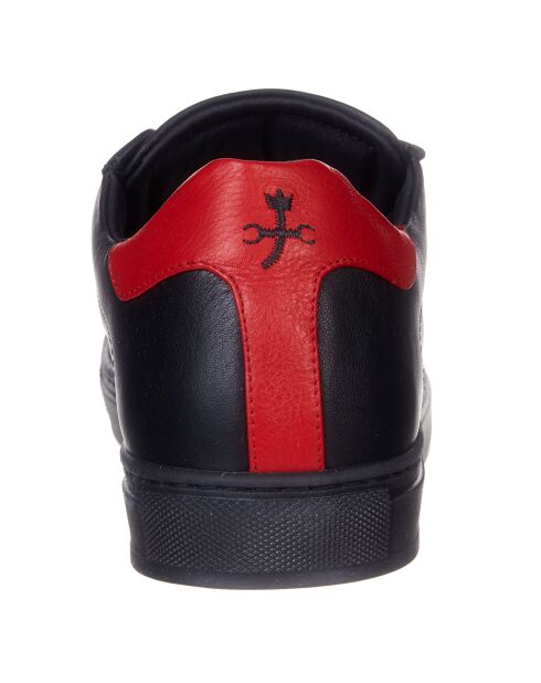 Baskets en Cuir noir/rouge