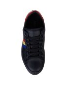 Baskets en Cuir noir/rouge