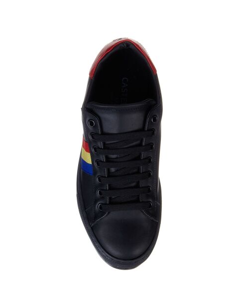 Baskets en Cuir noir/rouge