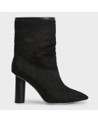 Boots en Cuir de Veau Sokany noires - Talon 8 cm