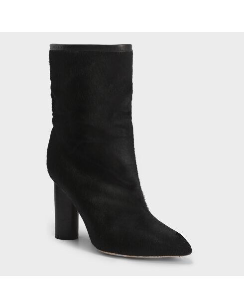 Boots en Cuir de Veau Sokany noires - Talon 8 cm