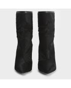 Boots en Cuir de Veau Sokany noires - Talon 8 cm