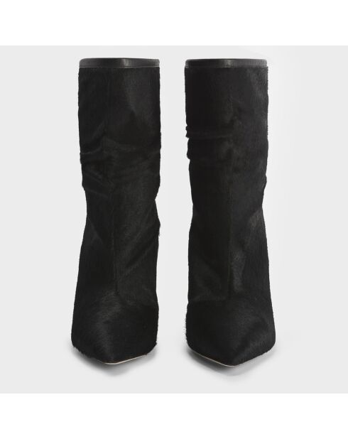 Boots en Cuir de Veau Sokany noires - Talon 8 cm