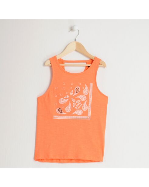 Orangefarbenes Tanktop aus Baumwolle