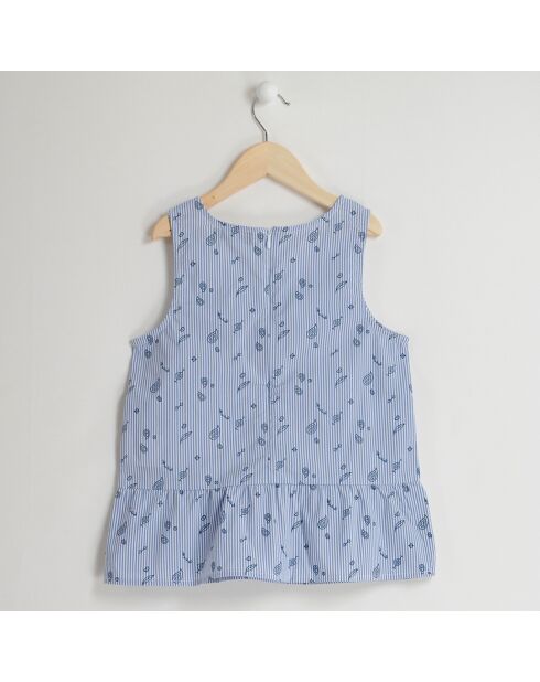 Top Cara imprimé bleu