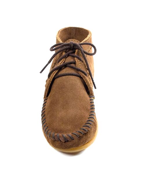 Boots en Velours de Cuir Ankle marron
