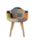 2 Fauteuils Scandinave Patchwork multicolores - 62x60.5x86 cm