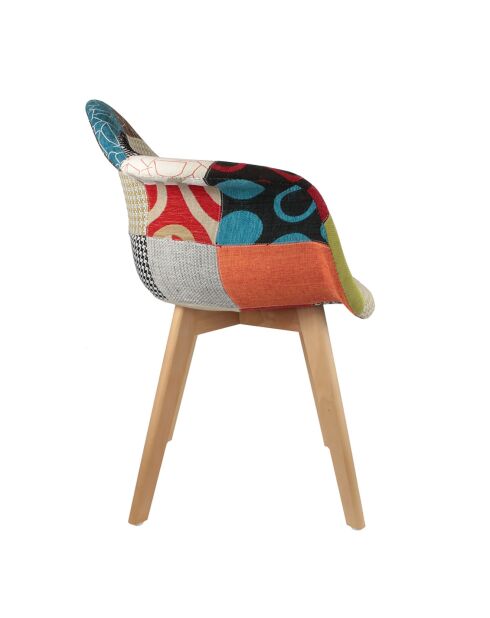 2 Fauteuils Scandinave Patchwork multicolores - 62x60.5x86 cm