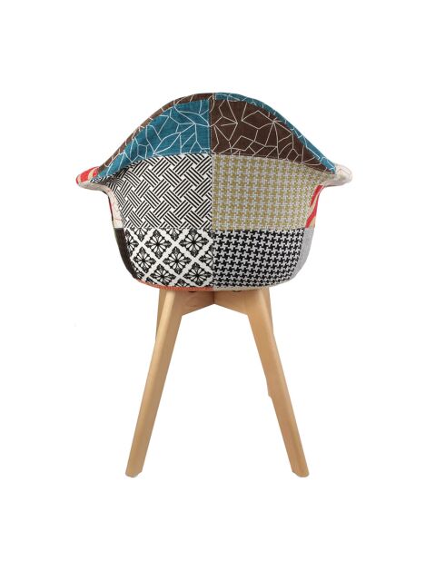 2 Fauteuils Scandinave Patchwork multicolores - 62x60.5x86 cm