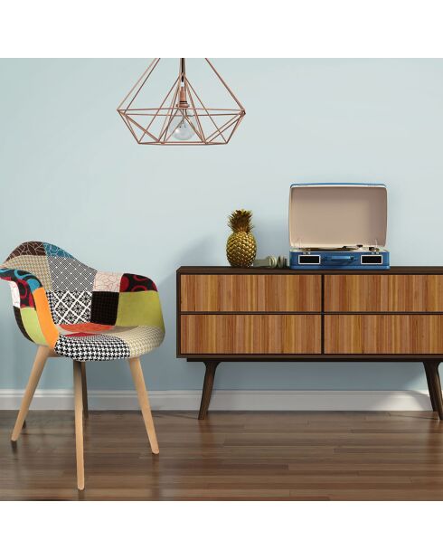 2 Fauteuils Scandinave Patchwork multicolores - 62x60.5x86 cm