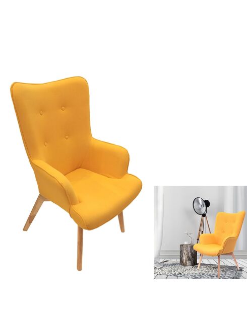 Fauteuil Helsinki jaune - 68x74x99 cm