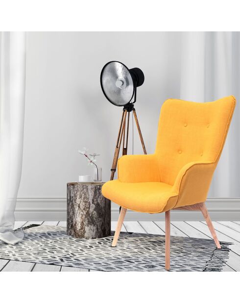 Fauteuil Helsinki jaune - 68x74x99 cm