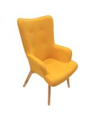 Fauteuil Helsinki jaune - 68x74x99 cm