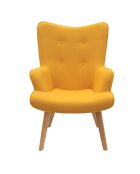 Fauteuil Helsinki jaune - 68x74x99 cm