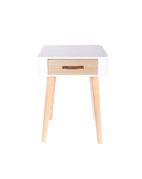 Chevet esprit Scandinave blanc - 37x31x37.5 cm