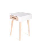 Chevet esprit Scandinave blanc - 37x31x37.5 cm