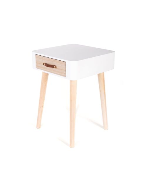 Chevet esprit Scandinave blanc - 37x31x37.5 cm