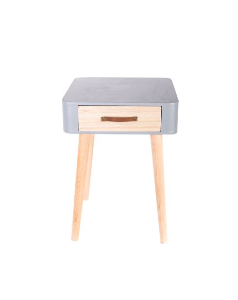 Chevet esprit Scandinave gris - 37x31x37.5 cm