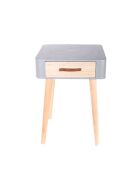 Chevet esprit Scandinave gris - 37x31x37.5 cm