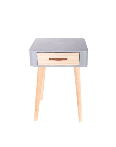 Chevet esprit Scandinave gris - 37x31x37.5 cm
