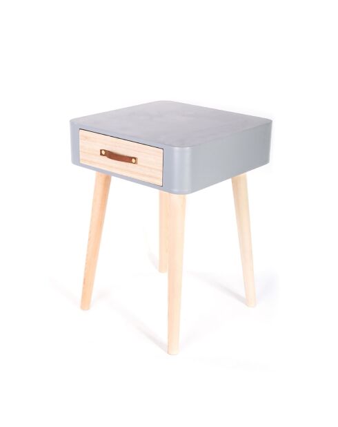 Chevet esprit Scandinave gris - 37x31x37.5 cm