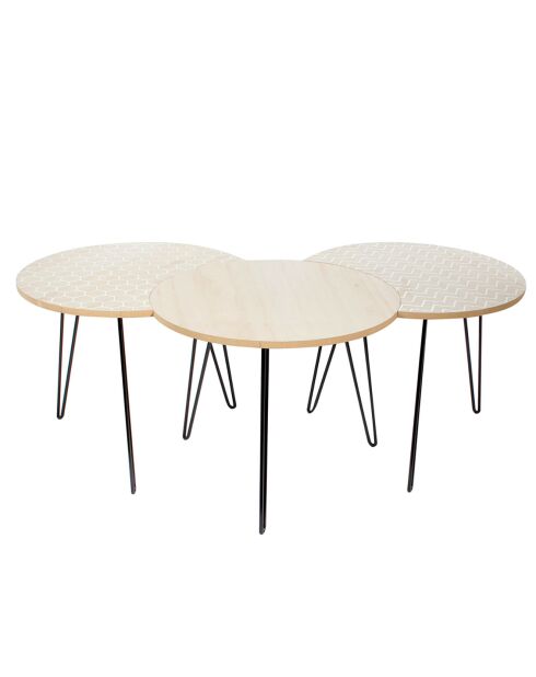 3 Tables basses modulables blanches