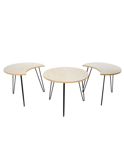 3 Tables basses modulables blanches