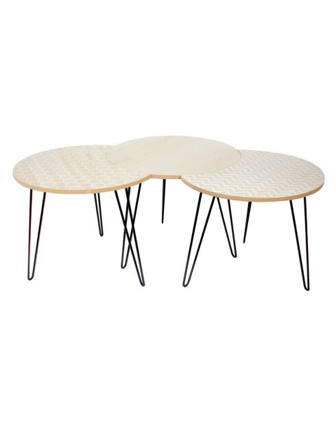 3 Tables basses modulables blanches