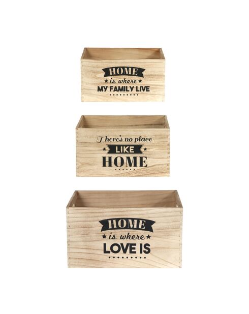 3 Cagettes Home marron