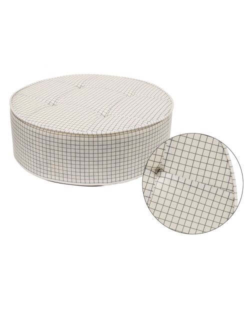 2 Coussins de sol ronds écru/noir - D.50xH.16 cm