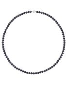 Witgouden zwarte zoetwaterparelketting