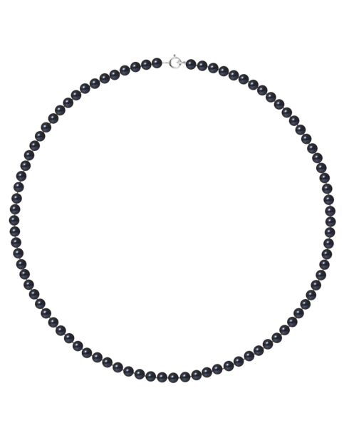 Witgouden zwarte zoetwaterparelketting