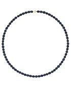 Halskette mit schwarzen Süßwasserperlen aus Gelbgold