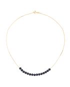 Geelgouden zwarte zoetwaterparelketting