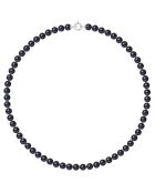 Collier Or Blanc Rang de Perle d'Eau Douce ronde noire