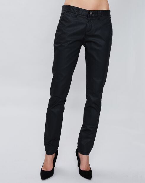 Jean en Toile de coton enduite noir