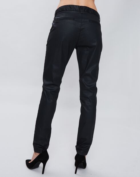 Jean en Toile de coton enduite noir