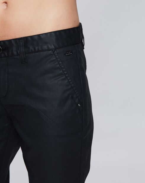 Jean en Toile de coton enduite noir